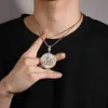 2024 New Hot Selling Hip Hop Rock with Zircon Disc Symbol Pendant Plated with True Gold Trend Fine Jewelry Necklace for Men