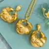 Ketting Oorbellen Set 24k Dubai Vergulde Sieraden Voor Vrouwen 2024 Trend Ronde Hanger Afrikaanse Koperen Sets Feestbruiloften