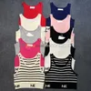 U Neck t Shirt Women Tight Knitted Tee Letters Print Vest Designer Sleeveless Sport Vests Yoga Tees