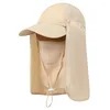 Berretti da pesca unisex Cappellino protettivo da sole Protezione UV Copricollo per il viso Sport all'aria aperta Cappelli da escursionismo Visiera