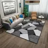 Gray Geometric Carpet Crystal Velvet Material Mat Bedroom Bed Home Living Room Sofa Study Cloakroom Decorative 240108