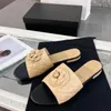 Hoge kwaliteit gebreide versierde bloemen Sandalen ronde tenen klassiekers vrijetijdsschoenen comfort Pantoffels dames Luxe beroemde Ontwerpers voor fabrieksschoenen met doos