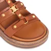 10A Luxusdesigner Pantoffeln Sandal Summer Beach Damen Leder Mule Slider Casual Schuh Gladiator Flach Sandale Black Brown Pool Slipper Geschenkbox