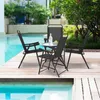 Camp Furniture Costway Lot de 4 chaises pliantes pour patio, camping, piscine, plage avec accoudoirs