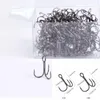 Hooks Fishing Hooks 100PCS Replaceable Fish Hooks High Carbon Steel Treble Hooks Fishing Tackle Fishing Accessories 10# 12# Optional 230