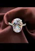 Longlong Gold S Sier High Carbon Diamond Oval 9 * 13 Reddin Cuting Pierścień