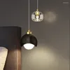 Lampes suspendues Boule de cristal nordique LED plafond lustre salon salle à manger bar décor à la maison lampe chambre loft luminaire suspendu