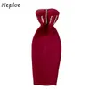 Neoe Party Dress Red 2024 Bezpośrednio ciasna top seksowna damska sukienka Vestido de Festa Diamond Robe 240108