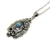 Pendant Necklaces Antique Silver Plated Natural Moonstone Animal Bat Moon Skull Angel Key Starfish Stone Chain Necklace Women Jewelry