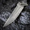 Kniv Damascus Stål Fällbara bladficka Knivar EDC Taktisk knivjakt Flipper Högkvalitativ Multi Kniv Överlevnad Camping Tools