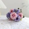 Fiori decorativi 6 teste composizione floreale di peonia di seta artificiale artigianale bouquet finto decorazione per la tavola da pranzo di nozze per la casa decorazioni per la camera fai da te