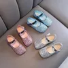 Mary Janes Glimmer Paillettes de bébé fille fée douce enfants ballerines bout carré 21-36 trois couleurs fête enfants princesse chaussures 240108