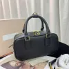 Luxury Leather Miui Arcadie Clutch Bag for man Womens Tote handbag Lolita Bowling Shoulder Bags mens cowhide pochette top handle satchel Designer Cross body bags