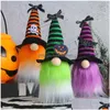 Décorations de Noël Halloween Moustache P Gnomes Fait à la main Tomte Suédois Citrouille Fantôme Ornements Table Drop Livraison Maison Jardin Fes Dhxzn