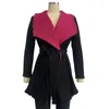 Женские куртки Miyake Original плиссированная куртка 2024 Весна Осень Design Sense Модная блузка с цветными блоками с большим откидным двухслойным воротником и завязкой