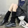 Women Socks Black Lolita For Knitted Long Autumn Winter Wool Foot Cover Arm Warmer Y2k Crochet Heap Boot Cuffs