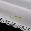 D003 Pañuelos de encaje de algodón premium blanco de 100 piezas pañuelos de crochet en blanco para mujeres/señoras regalo de boda 240108