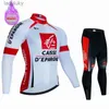 Ensembles maillot de cyclisme Caisse D'pargne hiver thermique polaire cyclisme Maillot ensemble équipe vélo costume montagne vélo vêtements Ropa Maillot Ciclismo HombreL240108