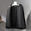 Kurtki płaszcz norki jesienne zima krótkie długie rękawy nowe, oryginalne czarne czarne ubrania z futra z norki dla kobiet ciepła kurtka duża
