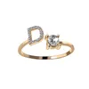 Anello con diamanti Lettera creativa Anello da donna Anello di apertura Anello regolabile Regalo di San Valentino Accessori moda