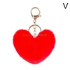 Colore coeur en peluche clés clés clés femmes filles mignons romantiques en fausse fourrure clés de coeur clés clés support de décorations suspendues cadeaux