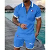 Mens Designer Tracksuits Plus Size 3XL Luxury Two Piece Set 2023 Autumn Brand Printed Outfits Cotton Blend Short Sleeve Polo T-shirt och Shorts Sports Suit 96