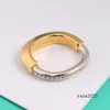 Designer Ring Vintage Hot Brand Half Diamond Women's Rings Luxury Jewelry for Women Pure 925 Sterling Silver Lady Party Lock Rings Gift Top Quality