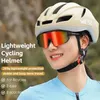 West Cykling Lätt Aero Hjälm Kvinnlig säkerhet med LED Flash Light Men's MTB Road Bike Electric Scooter 240108