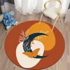 Bohemian Kawaii tryckt runda mattor Barn vardagsrummet Matgolv Yoga Bedroom Stol Non Slip Year Gift 240108