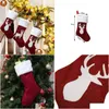 Juldekorationer Klassiska julstrumpor Gift Toy Holder Ornament för familjesemester Xmas Party Accessory Hanging Decoration Dh6OS