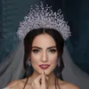 Nakrycia głowy ślubne nakrytych na nakrycia głowy Diamond korona pełna gwiazda Diamond Wedding Crown Ręcznie robione korona spersonalizowana fotografia pokazowa