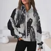 Women's Jackets Coat Print Long Sleeve Casual Zip For Women Comfortable Pullover With Pockets High-Quality Fashion-Forward