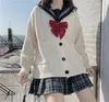 Pull en tricot pour femmes, vêtements d'extérieur, manteau Jk mignon, uniforme scolaire japonais Kawaii, Cardigan ample à col en v, Harajuku tricoté