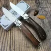Kniv rysk stil Självförsvarsficka fällbar kniv rostfritt stål utomhus EDC Taktiska flipper knivar överlevnadsverktyg Trähandtag