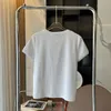 Designer T-shirt metalen driehoekige labeldecoratie eenvoudige veelzijdige zomerkatoenen casual tops met ronde hals en korte mouwen voor mannen en vrouwen