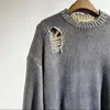 Herrtröjor 1: 1 Kvalitet Överdimensionerad slipsfärg Tryckt personlig nödställd tröja Pullover Y2K Streetwear Woman Clothing Clothing