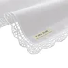 D003 Wit premium katoen 100 stuks Kanten Zakdoeken blanco gehaakte zakdoeken voor vrouwen/dames huwelijkscadeau 240108