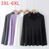 Tops New 2021 Ladies Spring Autumn Plus Size Tops For Women Large Long Sleeve Loose Cotton Black White Tshirt 3XL 4XL 5XL 6XL