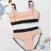 Kinder Mädchen Bademode Zweiteilige Sets Designer Kind Baby Badeanzüge Sommer Kinder Bikinis Mädchen Mode Luxus Brief Plaid Gedruckt Badeanzug