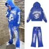 Moda Uomo Donna Designer di lusso Felpe con cappuccio Pantaloni uomo Felpe con cappuccio pullover Blu Rosso Nero Felpe con cappuccio Stampa manica lunga Strada hip hop Abbigliamento Coppia Cool Streetwear