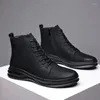 Botas masculinas de luxo moda noite vestido de baile de couro genuíno rendas marca designer sapatos preto tendência cowboy bota tornozelo botas homem