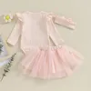 Clothing Sets Pudcoco Baby Girl Fall Outfits Solid Crew Neck Long Sleeve Rompers Layered Tulle Tutu Skirts Headband 3Pcs Clothes Set 0-18M
