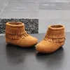 2024 Baby Kinderen Kwastje Suede Enkel Fahion Laarzen Enkel Schoenen Sweet Kids Meisjes Pluche Voering Snowboots 240108