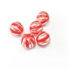 Est 20mm 100pcslot acrylique perle impression rouge pastèque rayure perles pour la mode y enfants collier bijoux 240108