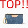 Mini Wallet TOP. M82961 KEY POUCH / Designer Card Case Holder Coin Purse Denim Pochette Cles Bag Charm Organizer Wallets