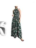 Casual jurken Zoctuo bloemenprint dames elegante mouwloze off-shoulder sexy halter patchwork rok INS dames zomer lang