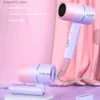 Hair Dryers Wind Blower Hot Air Negative Ion Hair Blower Dryer Mini Travel Portable Handle Adjustable Electric Hair Dryer Smooth Style Tool Q240109