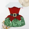 Cat Costumes Pet Christmas Dress Festive Santa Claus Up Skirt For Dog Holiday Party Comfortable Shiny Sequin Golden