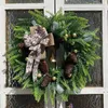 Decorative Flowers Christmas Wreath Artificial Door Decoration Wall Garland Bell For Porch Garden Easter All Season Outdoor