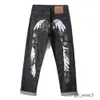 Evisus Jeans Дизайнерские мужские брюки Джинсы Evisulies M-образная вышивка Прямые брюки с широкими штанинами Хип-хоп Длинные края Street Evisulies 804